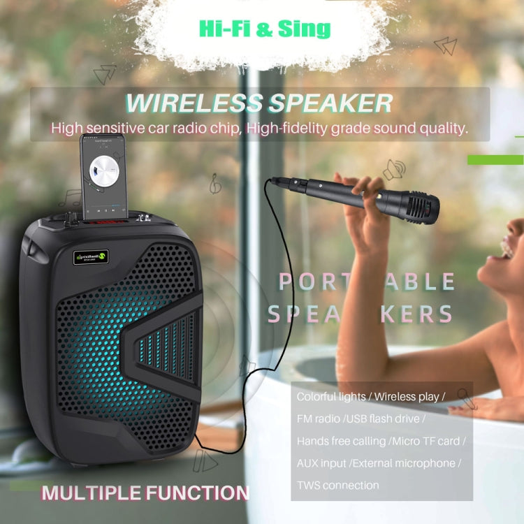 NewRixing NRG501B Outdoor Karaoke Wireless Speaker High-Power Audio Amplifier No Mic - free shipping - PMC TechLife - Order now!