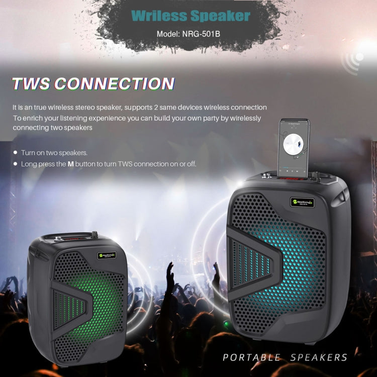 NewRixing NRG501B Outdoor Karaoke Wireless Speaker High-Power Audio Amplifier No Mic - free shipping - PMC TechLife - Order now!