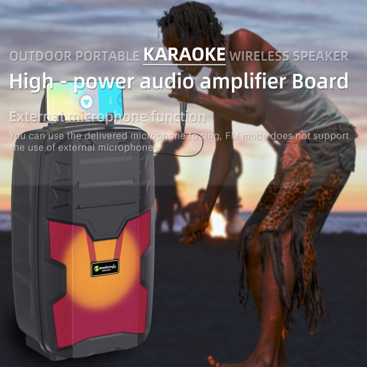 NewRixing NRG401C Outdoor Portable Karaoke Wireless Speaker High-Power Audio Amplifier With Mic(Blue) - free shipping - PMC TechLife - Order now!