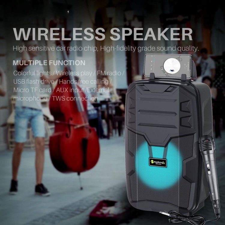 NewRixing NRG401C Outdoor Portable Karaoke Wireless Speaker High-Power Audio Amplifier With Mic(Blue) - free shipping - PMC TechLife - Order now!