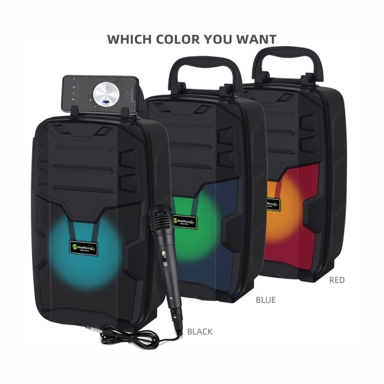 NewRixing NRG401C Outdoor Portable Karaoke Wireless Speaker High-Power Audio Amplifier With Mic(Blue) - free shipping - PMC TechLife - Order now!