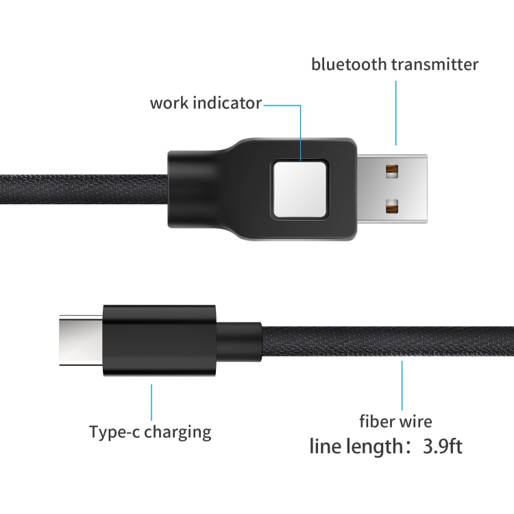 ZF170 1.2m USB to Type-C Charging Data Cable with Bluetooth Transmitter Function - Multifunctional Cable by PMC TechLife | Online Shopping South Africa | PMC TechLife | Buy Now Pay Later Mobicred