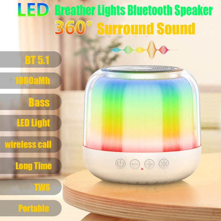 JY12 Full-screen RGB LED Breather Light Wireless Bluetooth Speaker(Black)