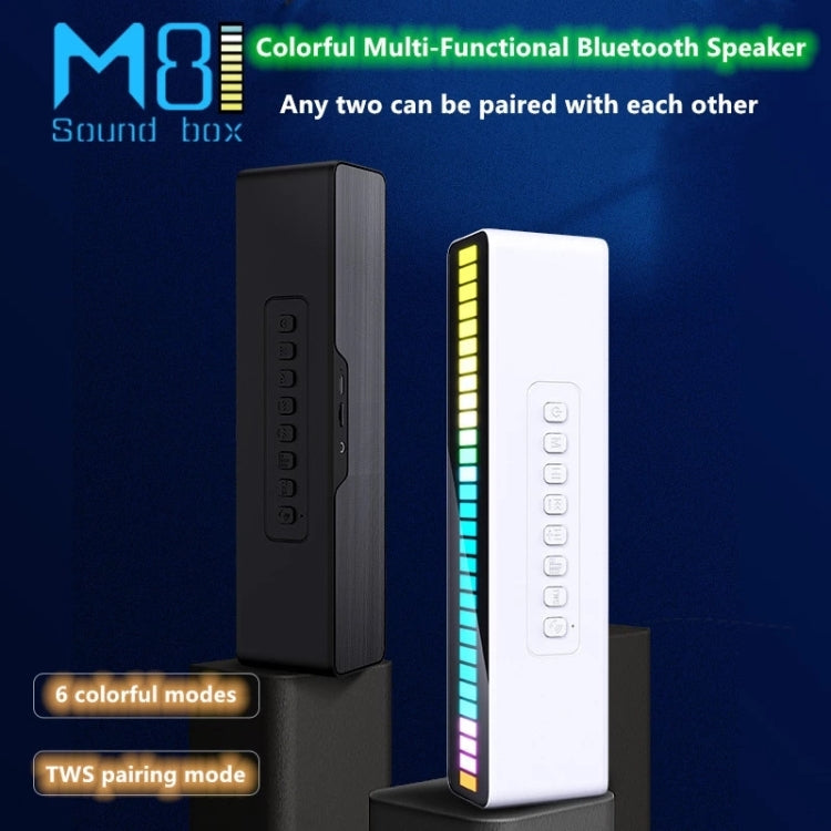 Duosi M8 LED Pickup Rhythm Ambient Light Multi-function TWS Bluetooth Speaker Bar(White) - Desktop Speaker by Duosi | Online Shopping South Africa | PMC Jewellery | Buy Now Pay Later Mobicred