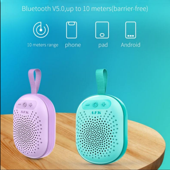 AEC BT513 RGB Light Water-resistant Portable Bluetooth Speaker Support FM / TF Card(Purple)