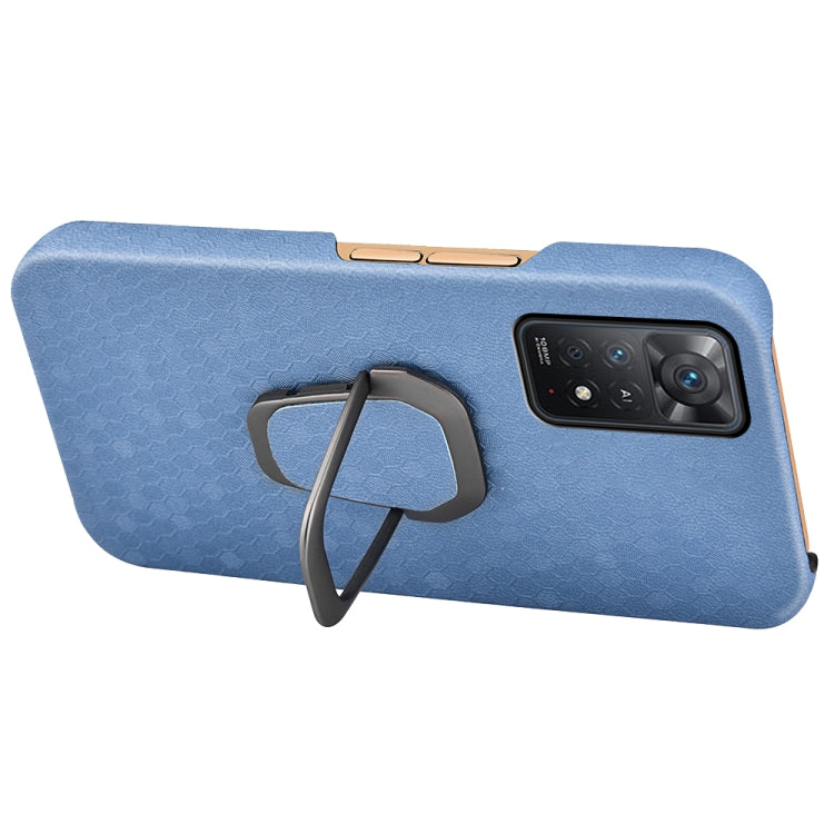 For Xiaomi Redmi Note 11 Pro Global Ring Holder Honeycomb PU Phone Case(Light Blue) - free shipping - PMC TechLife - Order now!
