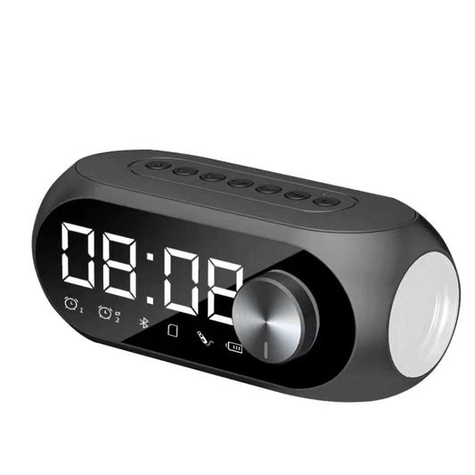 AEC S8 Alarm Clock Bluetooth Speakers with LED Light Support TF / FM(Black) - free shipping - PMC Jewellery - Order now!