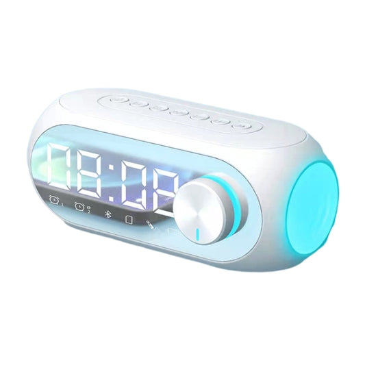 AEC S8 Alarm Clock Bluetooth Speakers with LED Light Support TF / FM(White) - Desktop Speaker by AEC | Online Shopping South Africa | PMC Jewellery | Buy Now Pay Later Mobicred