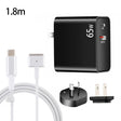 PD-65W USB-C / Type-C + QC3. 0 USB Laptop Charging Adapter + 1.8m USB-C / Type-C to MagSafe 2 / T Head Data Cable, AU Plug / US Plug(Black) - free shipping - PMC TechLife - Order now!