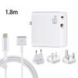 PD-65W USB-C / Type-C + QC3. 0 USB Laptop Charging Adapter + 1.8m USB-C / Type-C to MagSafe 2 / T Head Data Cable,  EU Plug / AU Plug / UK Plug / US Plug(White) - Cable & Adapter by PMC TechLife | Online Shopping South Africa | PMC TechLife