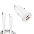 WKN-707 PD 20W USB-C / Type-C + QC 3.0 25W USB Mini Car Charger with USB-C / Type-C to 8 Pin Data Cable, Cable Length: 1m(White) - Car Charger by PMC TechLife | Online Shopping South Africa | PMC TechLife
