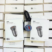WKN-707 PD 20W USB-C / Type-C + QC 3.0 25W USB Mini Car Charger with USB-C / Type-C to 8 Pin Data Cable, Cable Length: 1m(Black)