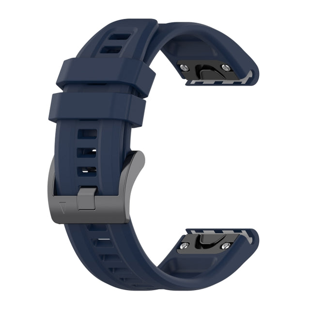 Compatible with Garmin Fenix 7S Solar 20mm Silicone Solid Color Watch Band(Dark Blue)