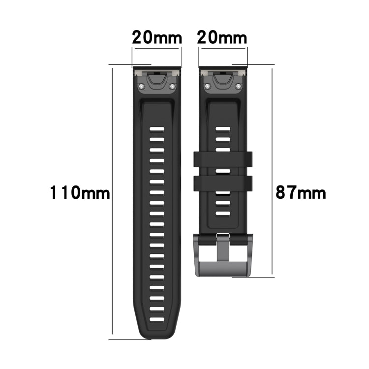 Compatible with Garmin Fenix 7S Solar 20mm Silicone Solid Color Watch Band(Dark Blue) - free shipping - PMC TechLife - Order now!