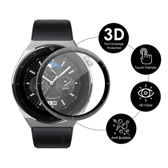 2 PCS For Huawei Watch GT 3 Pro 46mm ENKAY 3D Full Coverage Soft PC Edge + PMMA HD Screen Watch Film
