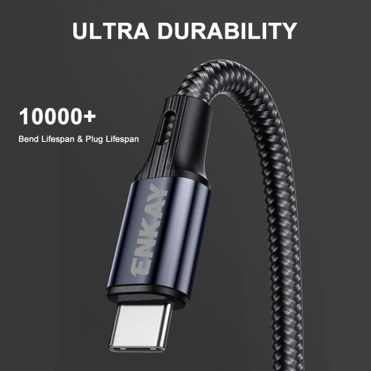 ENKAY PD 20W 3A USB-C / Type-C to 8 Pin Elbow Fast Charging Nylon Braided Data Cable, Length:2m(Green)