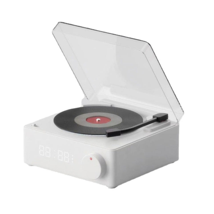 Duosi X11 Vinyl Atomic Retro Bluetooth Speaker Desktop Creative Alarm Clock(White) - free shipping - PMC Jewellery - Order now!