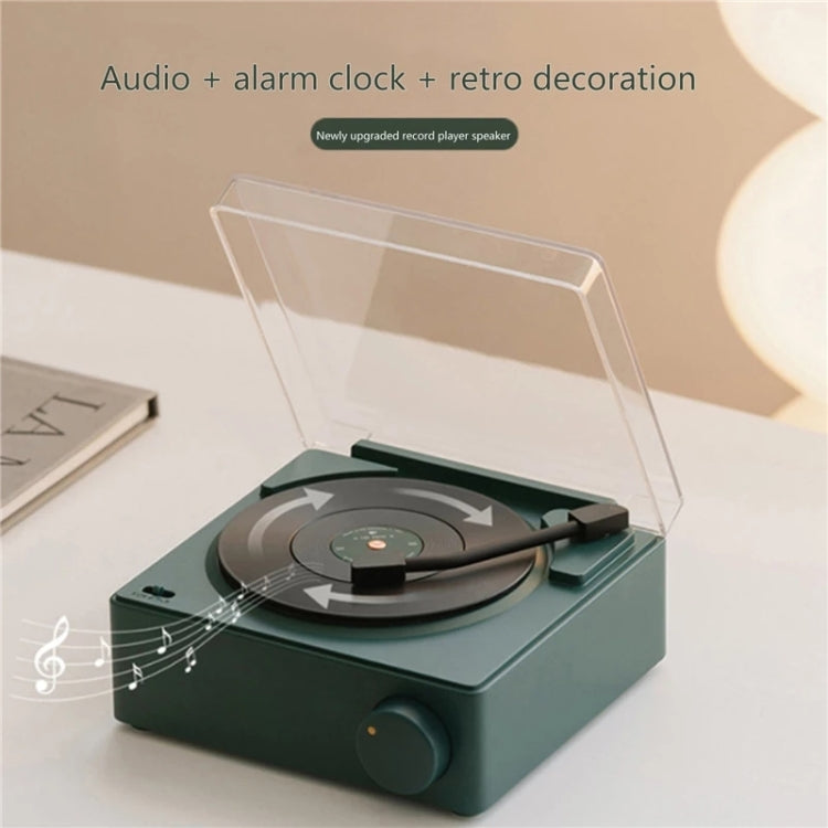 Duosi X11 Vinyl Atomic Retro Bluetooth Speaker Desktop Creative Alarm Clock(Green) - free shipping - PMC Jewellery - Order now!