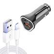 TE-P23 38W PD 20W USB-C / Type-C + QC3. 0 USB Triangle Car Charger + USB to 8 Pin Data Cable, Length: 1m(Black) - Car Charger by PMC TechLife | Online Shopping South Africa | PMC TechLife