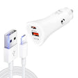 TE-P23 38W PD 20W USB-C / Type-C + QC3. 0 USB Triangle Car Charger + USB to 8 Pin Data Cable, Length: 1m(White) - Car Charger by PMC TechLife | Online Shopping South Africa | PMC TechLife