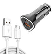 TE-P23 38W PD 20W USB-C / Type-C + QC3. 0 USB Triangle Car Charger + USB to Micro USB Data Cable, Length: 1m(Black) - Car Charger by PMC TechLife | Online Shopping South Africa | PMC TechLife