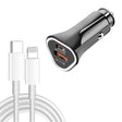 TE-P23 38W PD USB-C / Type-C + QC3. 0 USB Triangle Car Charger + USB-C / Type-C to 8 Pin Data Cable, Length: 1m(Black) - Car Charger by PMC TechLife | Online Shopping South Africa | PMC TechLife