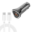 TE-P23 38W PD USB-C / Type-C + QC3. 0 USB Triangle Car Charger + USB-C / Type-C to USB-C / Type-C Data Cable, Length: 1m(Black) - Car Charger by PMC TechLife | Online Shopping South Africa | PMC TechLife