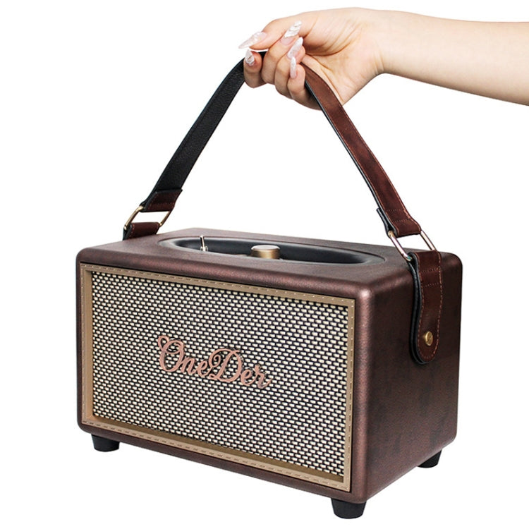 Oneder D6 40W Retro Classic Wooden Portable Outdoor Bluetooth Speaker(Brown) - free shipping - PMC Jewellery - Order now!