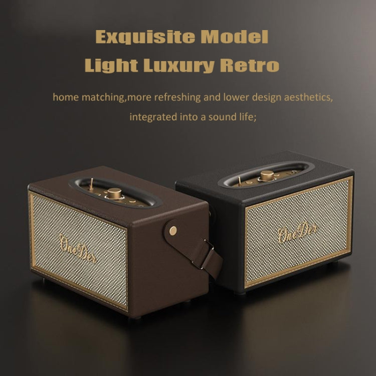Oneder D6 40W Retro Classic Wooden Portable Outdoor Bluetooth Speaker(Black) - free shipping - PMC Jewellery - Order now!