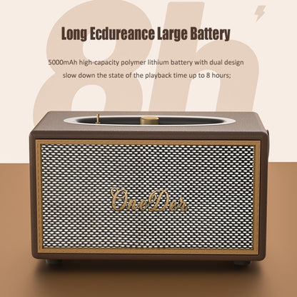 Oneder D6 40W Retro Classic Wooden Portable Outdoor Bluetooth Speaker(Black) - free shipping - PMC Jewellery - Order now!