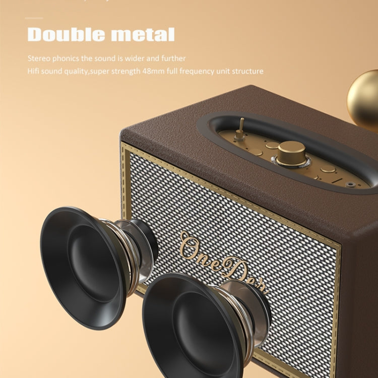 Oneder D6 40W Retro Classic Wooden Portable Outdoor Bluetooth Speaker(Black) - free shipping - PMC Jewellery - Order now!