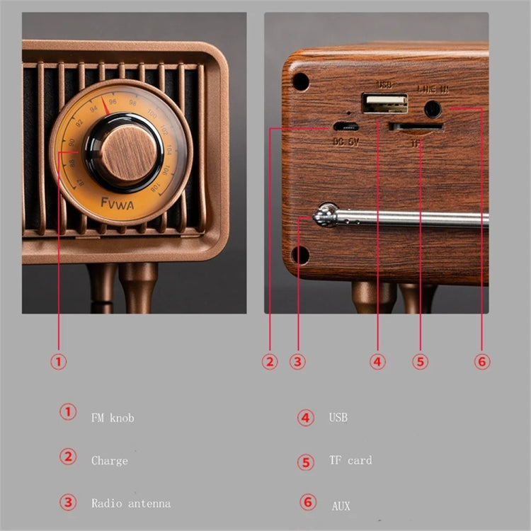 Oneder B9 Retro Indoor Wireless Portable Bluetooth Speaker(Browm) - Desktop Speaker by OneDer | Online Shopping South Africa | PMC Jewellery | Buy Now Pay Later Mobicred