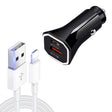 TE-P22 38W PD USB-C / Type-C + QC3. 0 USB Car Charger with 1m USB to 8 Pin Data Cable(Black) - Car Charger by PMC TechLife | Online Shopping South Africa | PMC TechLife