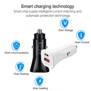 TE-P22 38W PD USB-C / Type-C + QC3. 0 USB Car Charger with 1m USB to USB-C / Type-C Data Cable(Black)