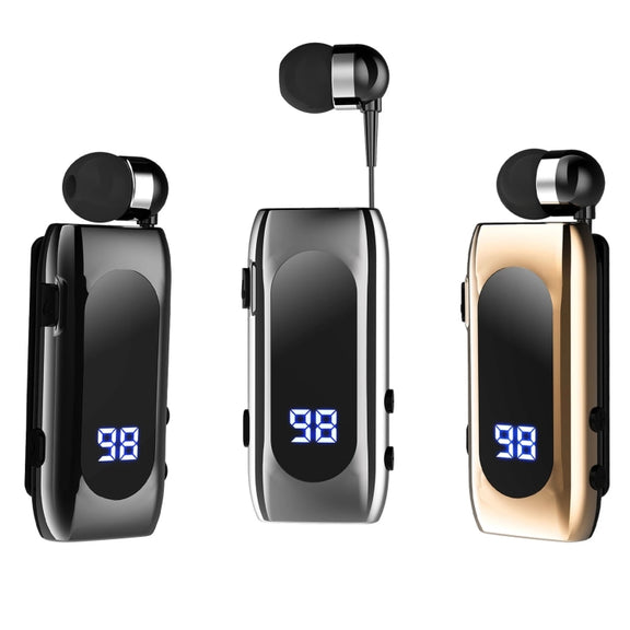 K55 Retractable Cable BT5.2 Smart In-ear Single Sports Earphone(Gray)
