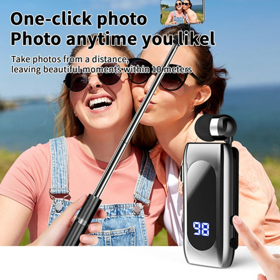 K55 Retractable Cable BT5.2 Smart In-ear Single Sports Earphone(Gray)
