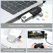 ENKAY ENK-AT112 2 in 1 Type-C + Micro USB to USB 3.0 Aluminium Alloy OTG Adapter(Black)