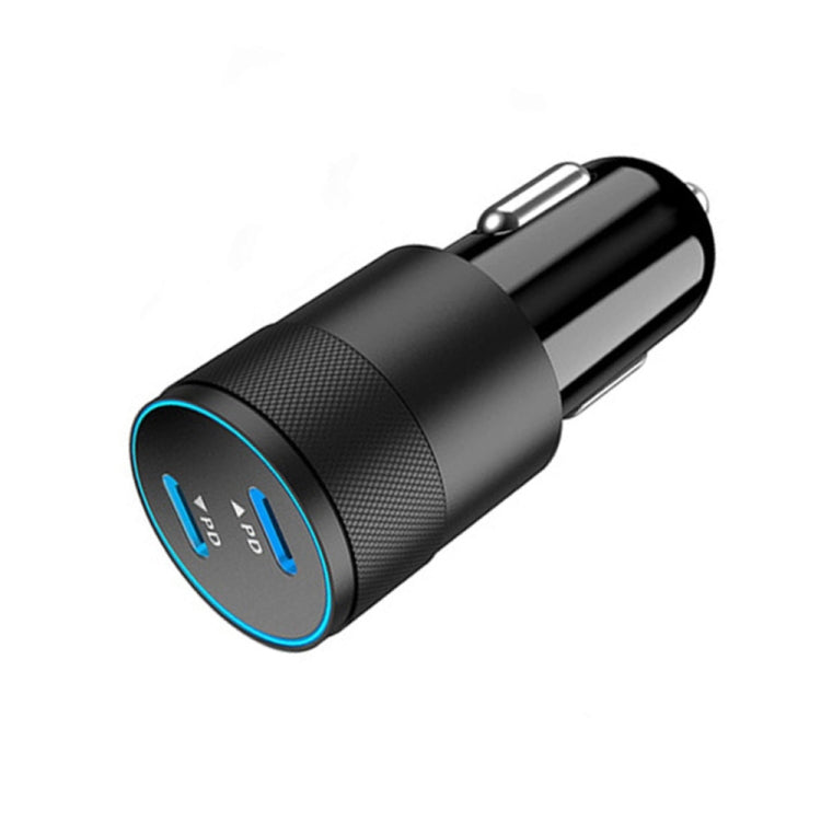 Dual PD 3.0 40W USB-C / Type-C Car Charger with 1m USB-C / Type-C to 8 Pin Data Cable(Black) - Car Charger by PMC TechLife | Online Shopping South Africa | PMC TechLife