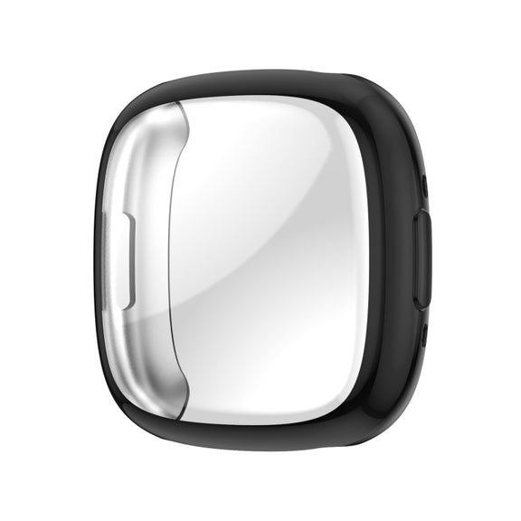 For Fitbit Versa 4 Shockproof TPU Protective Watch Case(Black)