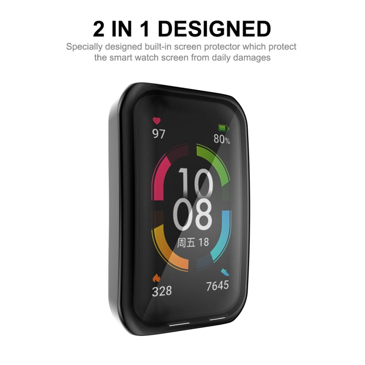 For Huawei Band 7/6 / Honor Band 6 ENKAY Hat-Prince Full Coverage Electroplated Soft TPU Case with Screen Protection(Rose Gold) - Watch Cases by ENKAY | Online Shopping South Africa | PMC TechLife | Buy Now Pay Later Mobicred