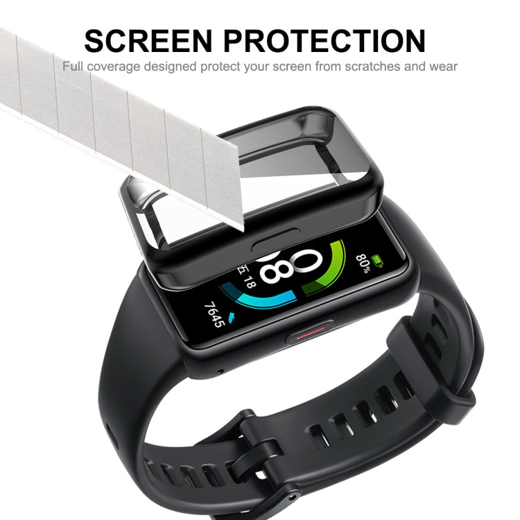 For Huawei Band 7/6 / Honor Band 6 ENKAY Hat-Prince Full Coverage Electroplated Soft TPU Case with Screen Protection(Black) - Watch Cases by ENKAY