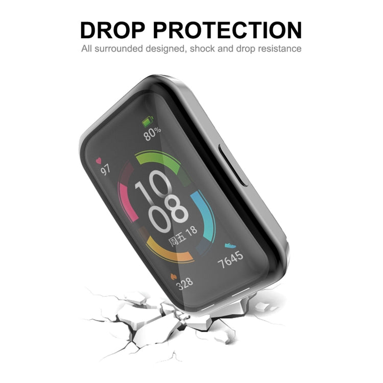 For Huawei Band 7/6 / Honor Band 6 ENKAY Hat-Prince Full Coverage Electroplated Soft TPU Case with Screen Protection(Golden) - Watch Cases by ENKAY