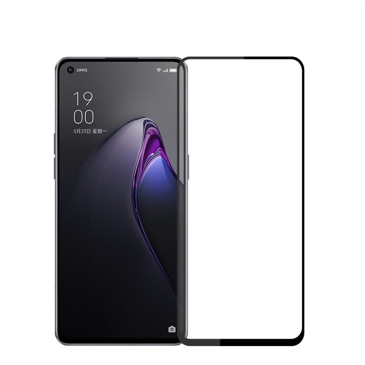 For OPPO Reno8 PINWUYO 9H 2.5D Full Screen Tempered Glass Film(Black) - OPPO Tempered Glass by PINWUYO | Online Shopping South Africa | PMC TechLife | Buy Now Pay Later Mobicred