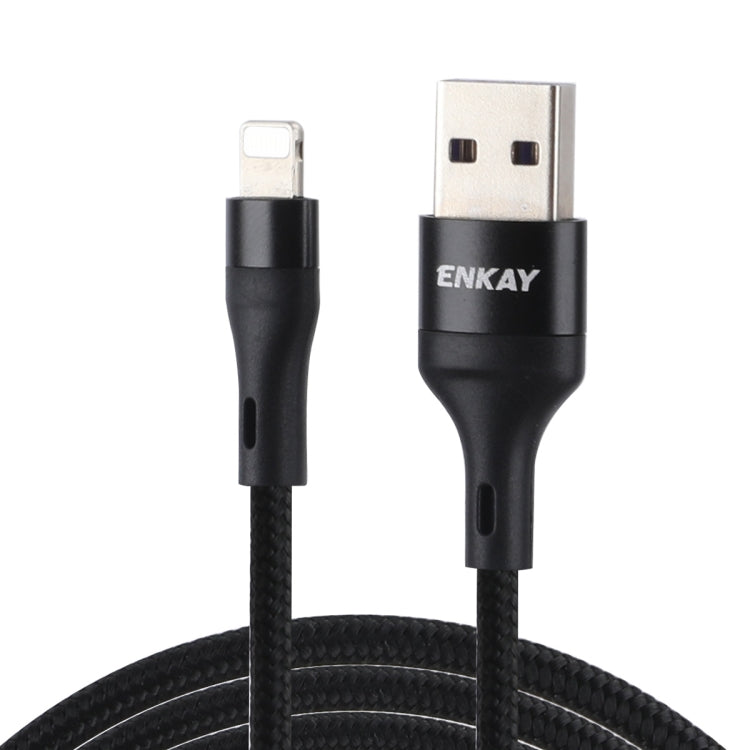 ENKAY ENK-CB118 1m USB 3.0 to 8 Pin 3A Fast Charging Sync Data Cable(Black) - Normal Style Cable by ENKAY | Online Shopping South Africa | PMC TechLife