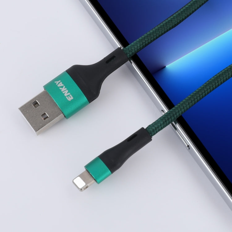 ENKAY ENK-CB118 1m USB 3.0 to 8 Pin 3A Fast Charging Sync Data Cable(Green)
