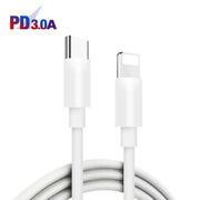 TE-P2 PD20W USB-C / Type-C Car Charger with Type-C to 8 Pin Data Cable(White)