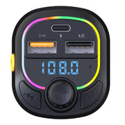 C28 Fast Charging Atmosphere Light Handsfree Car Kit Car Mp3 Player Stereo FM Transmitter