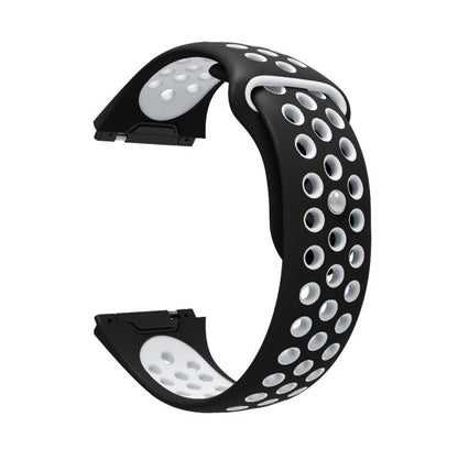 For Fitbit Ionic Breathable Two-tone Silicone Watch Band(Black White) - Watch Bands by PMC Jewellery | Online Shopping South Africa | PMC Jewellery | Buy Now Pay Later Mobicred