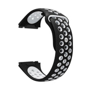 For Fitbit Ionic Breathable Two-tone Silicone Watch Band(Black White)