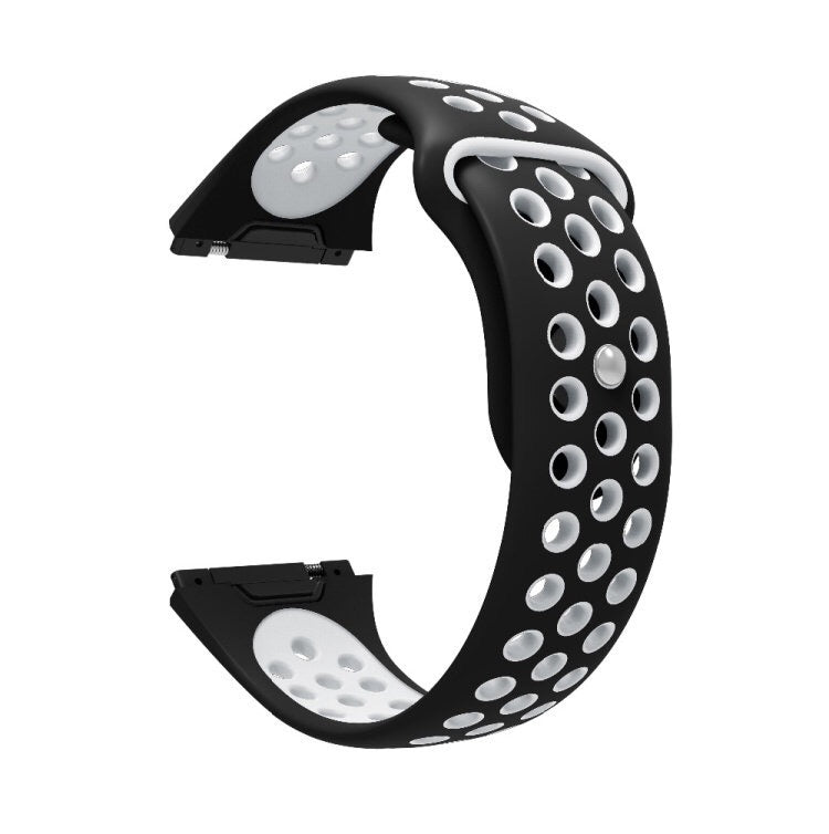 For Fitbit Ionic Breathable Two-tone Silicone Watch Band(Black White)